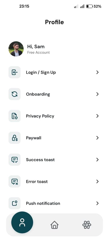 App Profile Screen